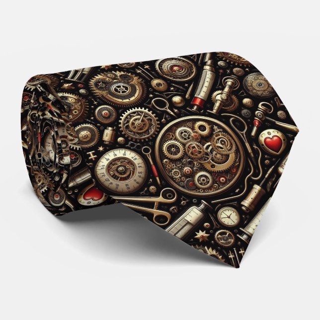 Doktor Halsduk | Steampunk Medicinsk Kontorsslips Slips (Rullad)