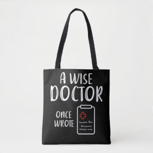 Doktor Handskrift Humor Funny Nurse Life Tygkasse