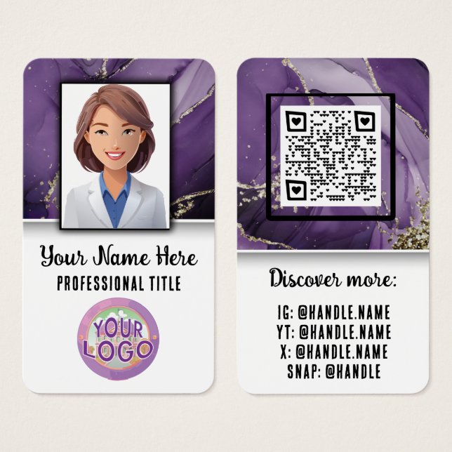 Doktor Healthcare Professionell Elegant Logotyp Visitkort (Framsida & baksida)