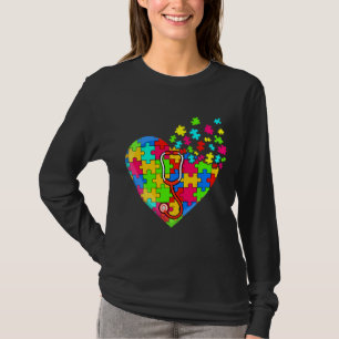 Doktor Heart Puzzle Delar Support Autism Awarenes T Shirt
