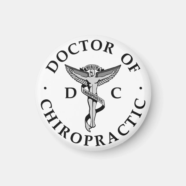 Doktor i Chiropraktic Logotyp Magnet (Framsidan)