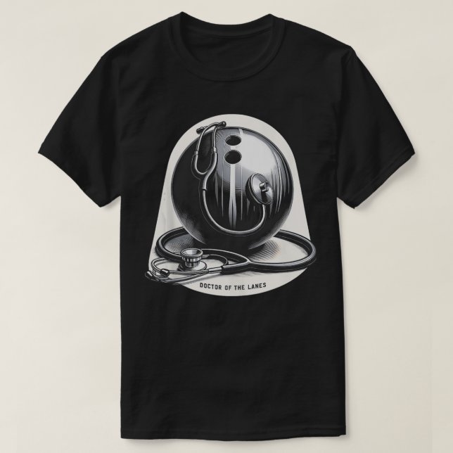 Doktor i Lanes Bowling Funny Graphic s 1 T Shirt (Design framsida)