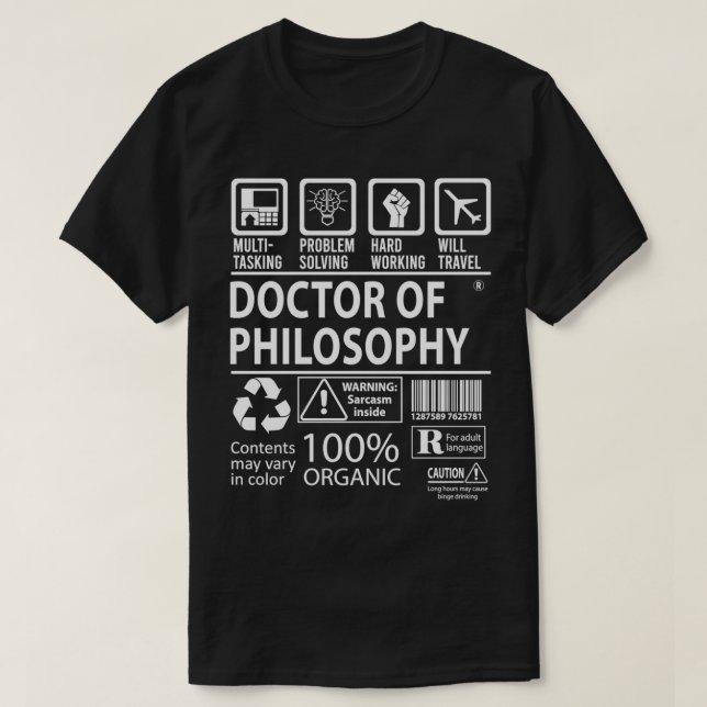 Doktor i MultiTmasking-Auktoriseradens filosofi-jo T Shirt (Design framsida)