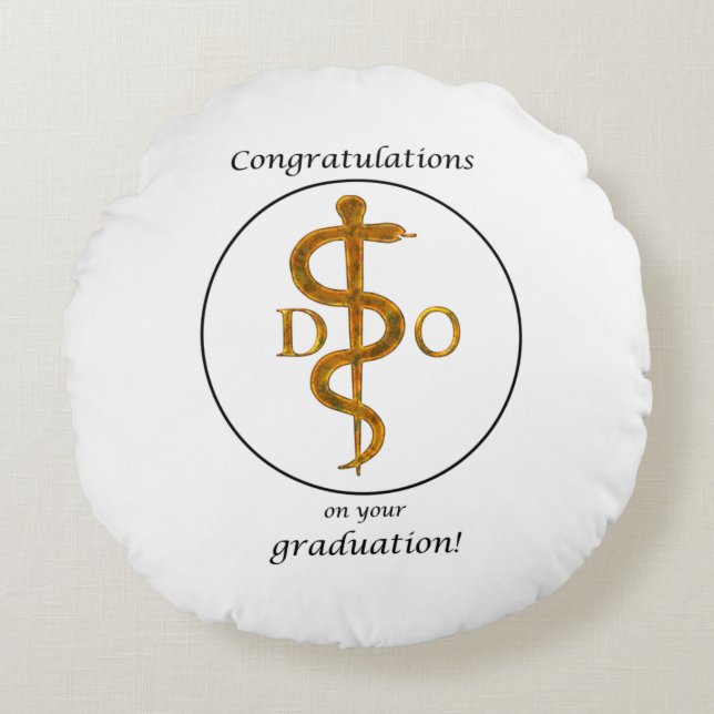 Doktor i Osteopathy Studenten Grattis Rund Kudde (Framsidan)