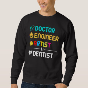 Doktor Ingenjör Artist Dentist Dental Lång Ärmad Tröja