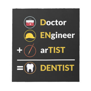 Doktor + Ingenjör + Artist = Tandst Tandvård Anteckningsblock