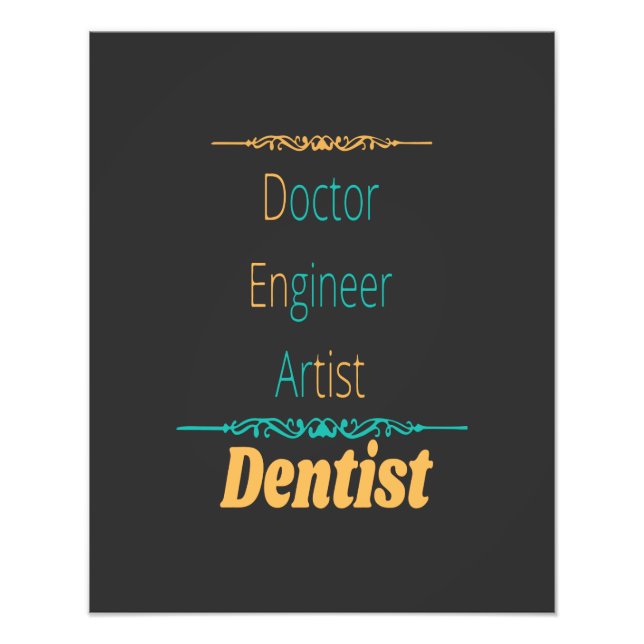Doktor Ingenjör-konstnästen är lika med-dentist Fototryck (Framsidan)