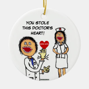 Doktor Kärlek Nurse Romantik Julgransprydnad Keramik