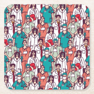 Doktor- & kirurgmönster underlägg papper kvadrat