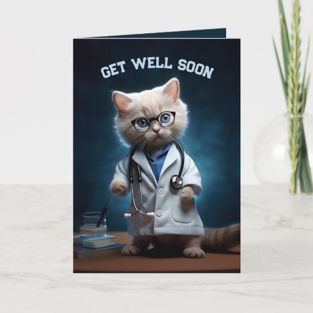 Doktor Kitten kommer snart Tack Kort (Framsida)