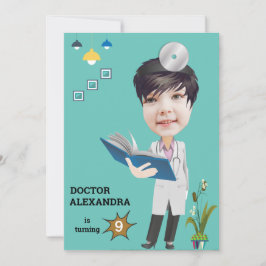 Doktor: Kvinnlig fotosensationell födelsedag Inbjudningar