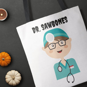 Doktor - Läkare Halloween Trick Treat Tygkasse