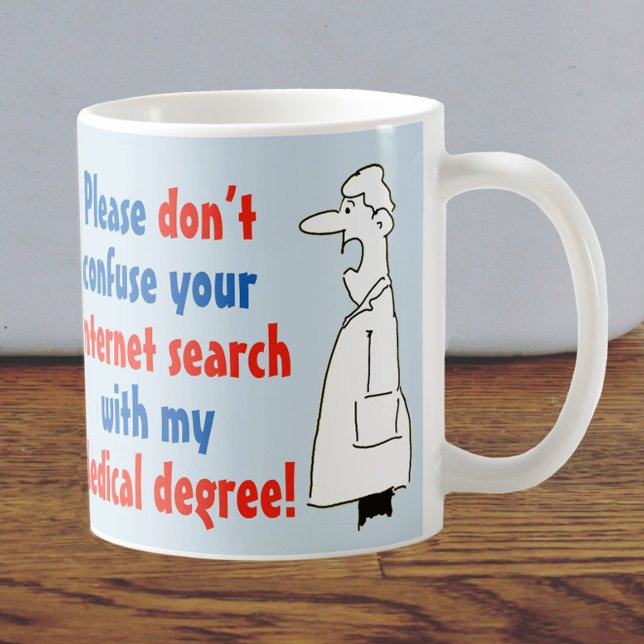 Doktor: Läkarexamen ej Internetsökning Kaffemugg (Skapare uppladdad)