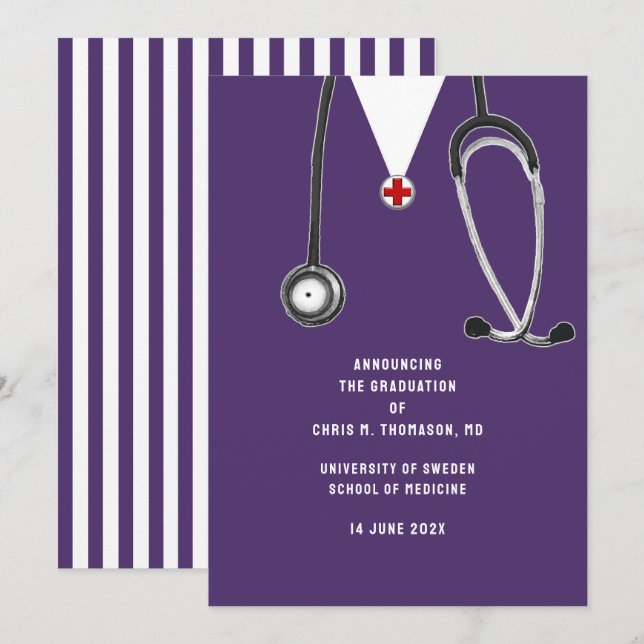 Doktor Läkarutbildningens Examen Annonsering Meddelande (Fram/baksida)