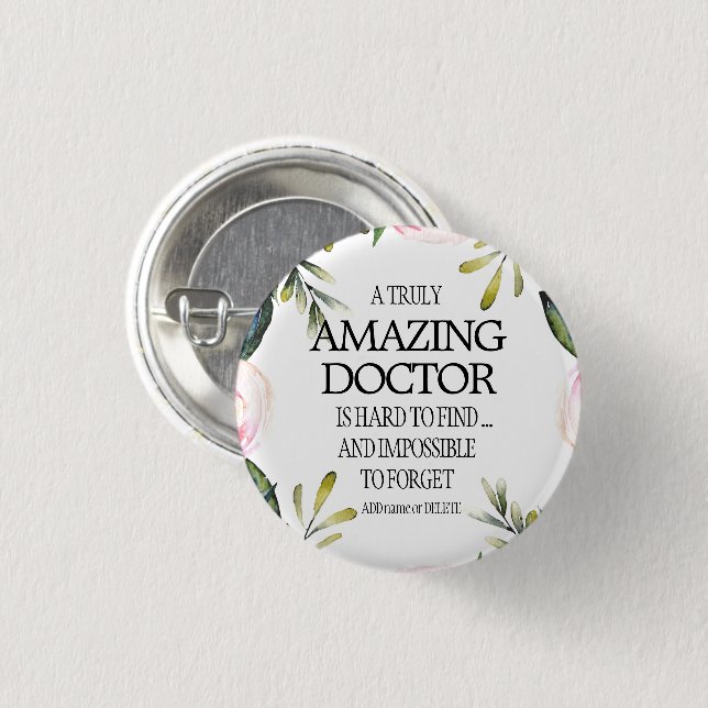 Doktor Lämnar Gift Idea Tack för uppskattningen Knapp (Framsida & baksida)