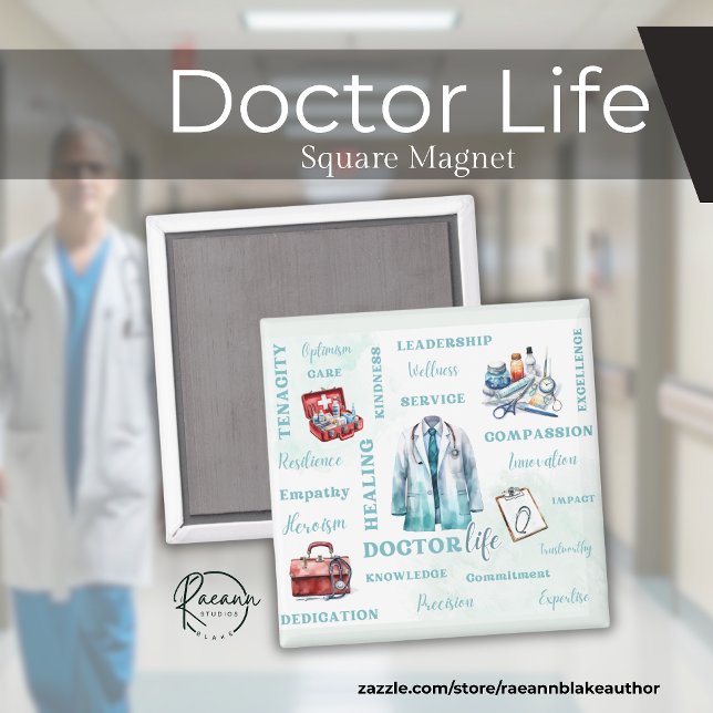 Doktor Life Square Magnet (Skapare uppladdad)