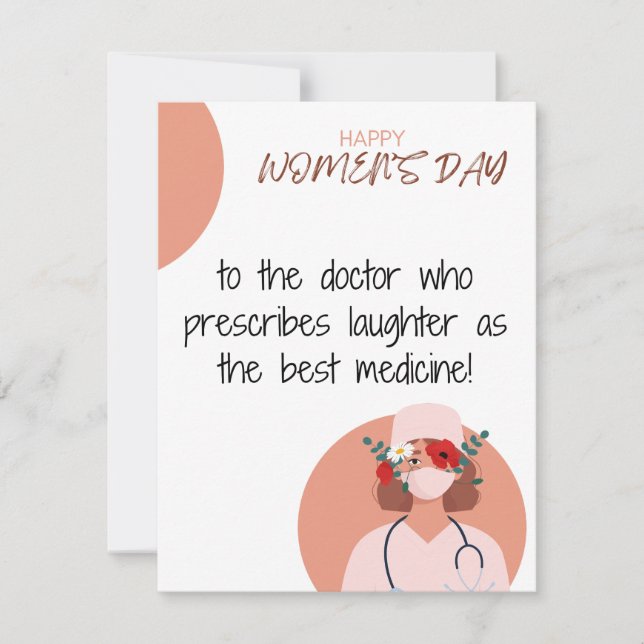 Doktor - Lycklig kvinnodagskort, Julkort (Framsida)