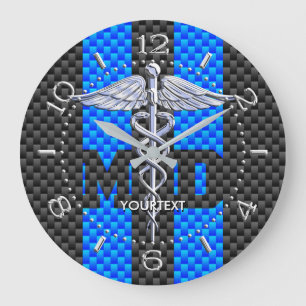 Doktor MD Caduceus Personlig Stil Blue Carbon Stor Klocka