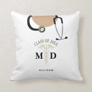 Doktor MD Studenten Medical SCrub Top Namn Kudde