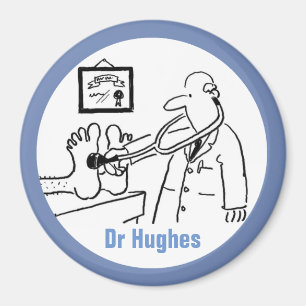 Doktor med Stethoscope Checking Feet Magnet