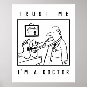 Doktor med Stethoscope Checking Feet Poster