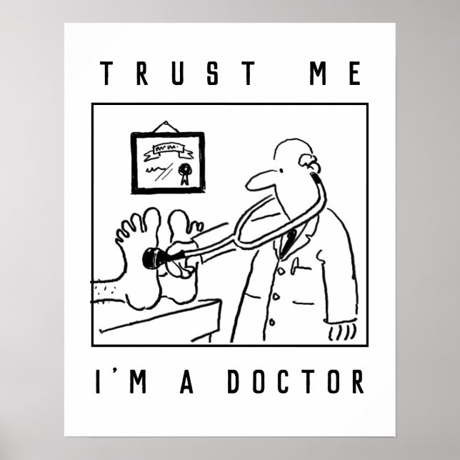 Doktor med Stethoscope Checking Feet Poster (Framsidan)