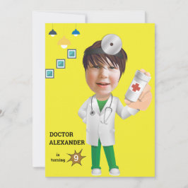 Doktor Medical BOY Photo Sensational ROLIGT Birthd Inbjudningar