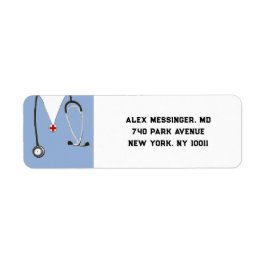 Doktor Medical School Studenten Returadress Etikett