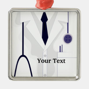 Doktor Medicinsk Lab Jackar Uniform Premium Orname Julgransprydnad Metall