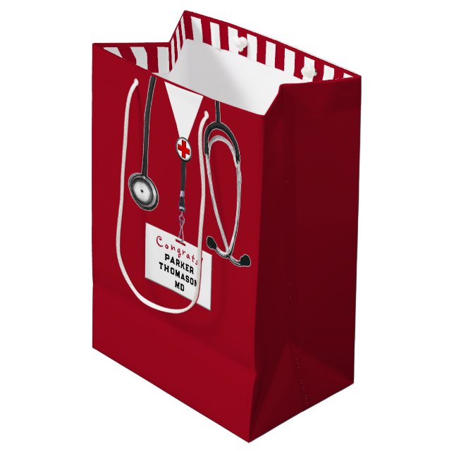 Doktor Medicinska Skolan Grattis Medium Presentpås (Framsidan Vinklad)