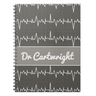 Doktor namn anpassningsbar ECG EKG medicinsk hjärt Anteckningsbok