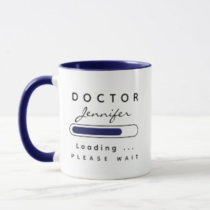 DOKTOR [Namn] Lastmarin marin och vit Mugg