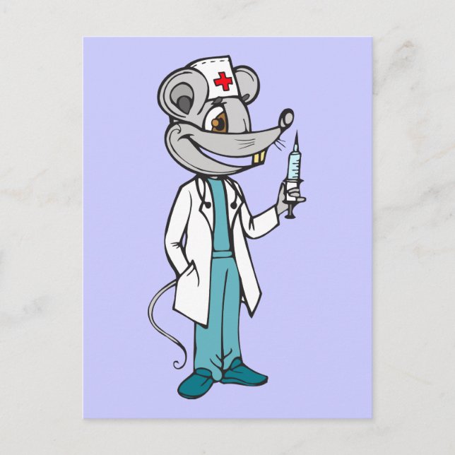Doktor Nurse Mouse Vykort (Framsida)