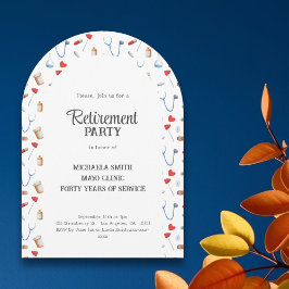 Doktor Nurse Pension Party Arch Inbjudningar