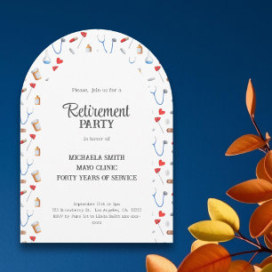 Doktor Nurse Pension Party Arch Inbjudningar