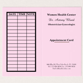 Doktor Obstetrician-Gynecologists avtalskort Visitkort