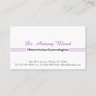 Doktor Obstetrician-Gynecologists Blue Business Ca Visitkort