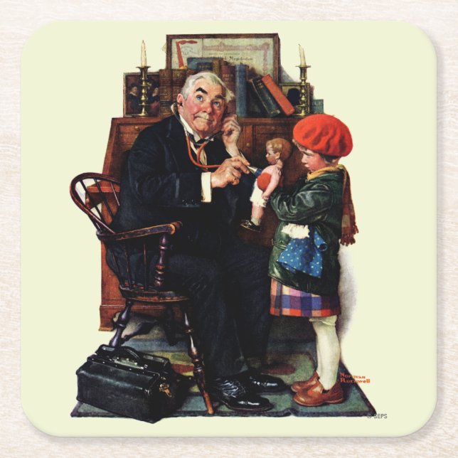 Doktor och Doll Underlägg Papper Kvadrat (Framsidan)