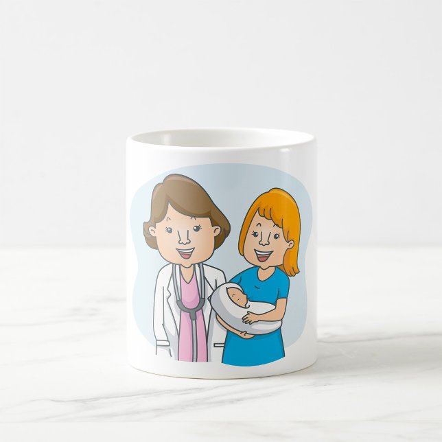 Doktor och Nya Mor med Baby-kaffe Mugg (Skapare uppladdad)