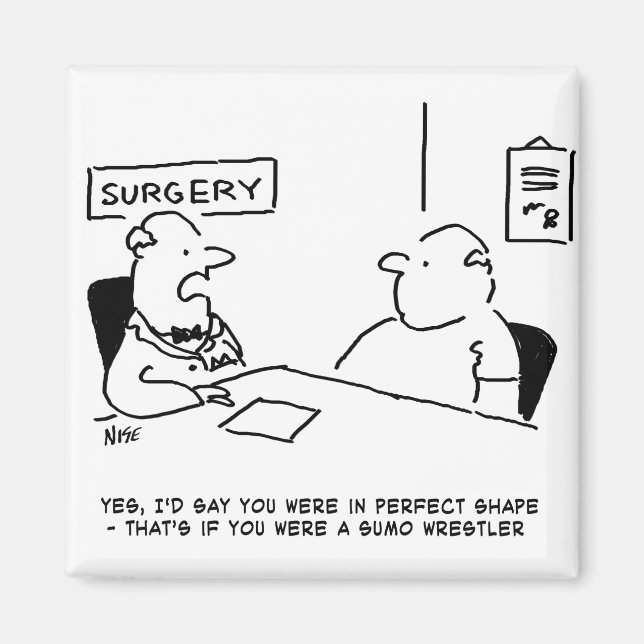 Doktor och patientövervikt Övervikt Övervikt Överv Magnet (Framsidan)