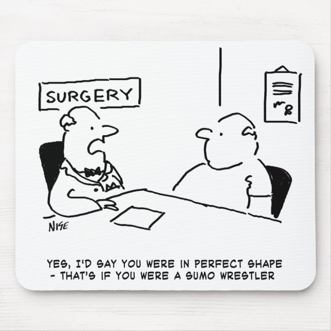 Doktor och patientövervikt Övervikt Övervikt Överv Musmatta (Framsidan)