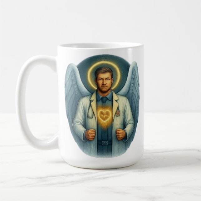 Doktor of Light - Angelic Healer Vattenflaska Kaffemugg (Vänster)