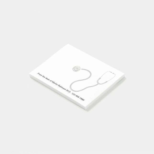 Doktor Office Stethoscope Theme Sticky Antecknings Post-it Block (Vinklad)