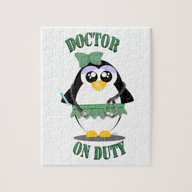 Doktor om penguin (hondjur) pussel (Vertikal)