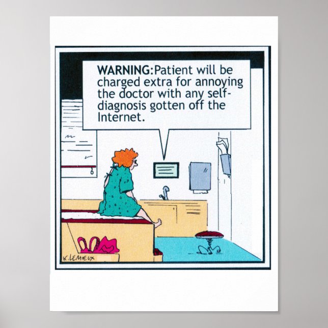 Doktor Patient humor poster - underbar för examrum (Framsidan)