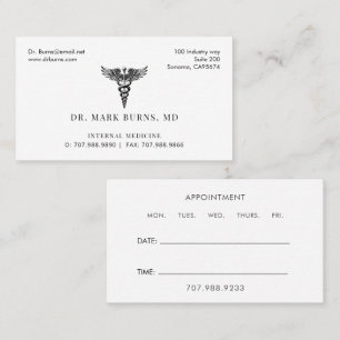 Doktor Physician Caduceus Business och Möte Visitkort