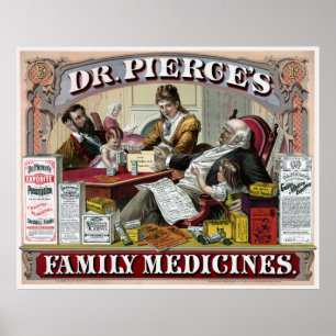 DOKTOR PIERCE'S FAMILY MEDICINE 1874 POSTER