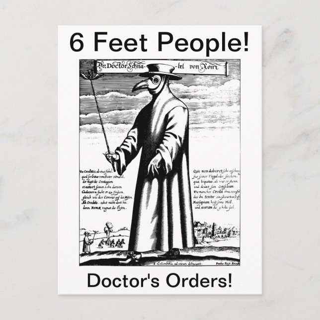 Doktor Plague-mask Vykort (Framsida)