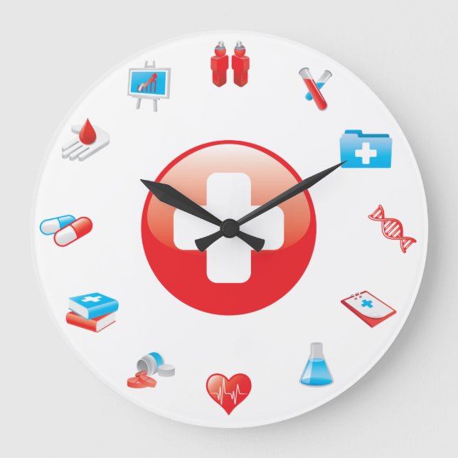 Doktor Profession Medical Office Wall Clock Stor Klocka (Framsida)