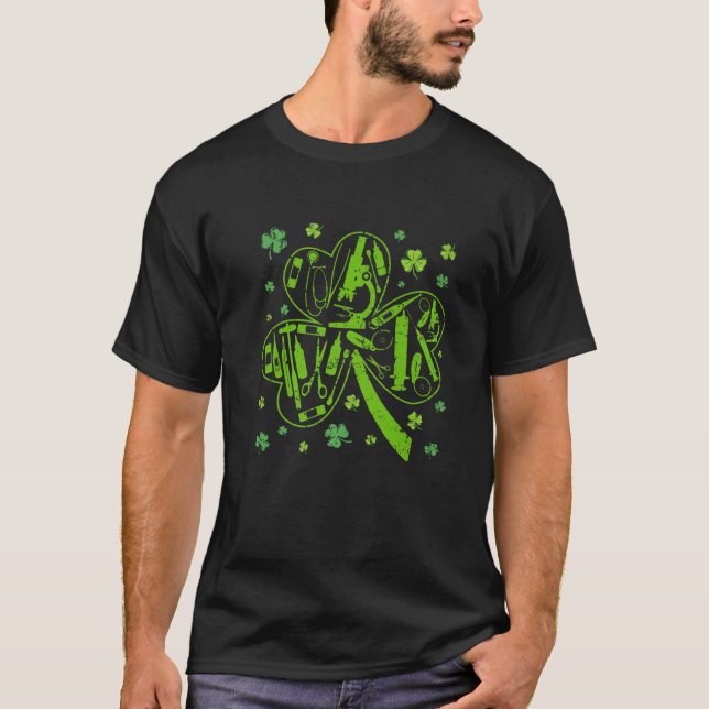 Doktor Retro Patricks Day Irish Jobs Älskare Saint T Shirt (Framsida)